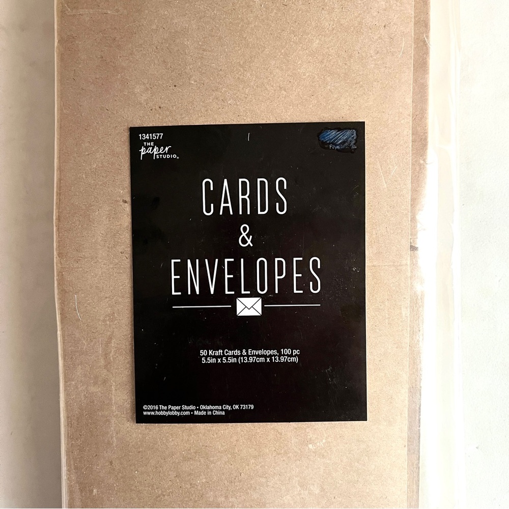 The Paper Studio Kraft Cards & Envelopes Set Square.